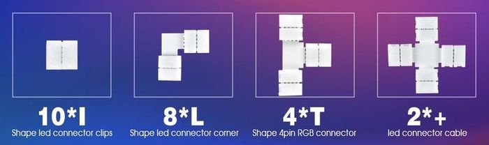 Click here to send this ad to a friend              24Pack 10mm 5050RGB LED Strip Connectors (4 Shapes)