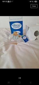 Killarney Crystal happy birthday dish with lid