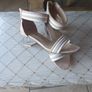 Girls occasion wedding sandals shoes clear heel designer Katy Perry  Sierra tan white 12.5 eur 31 beige Image 2