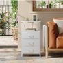 3 Drawers Chest of Drawers for Bedroom with Charging Station and LED Light Image 2