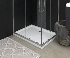 Shower Base Tray with Dots White 90x70x4 cm