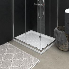 Shower Base Tray with Dots White 90x70x4 cm