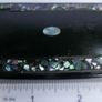 Mid 1800s Victorian Black Lacquer Papier Mache Abalone Inlay Snuff Box Image 4
