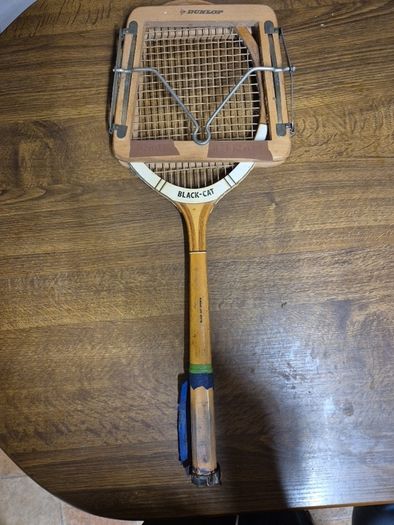 Vintage Tennis Racquet Black Cat Number Three Castlewood