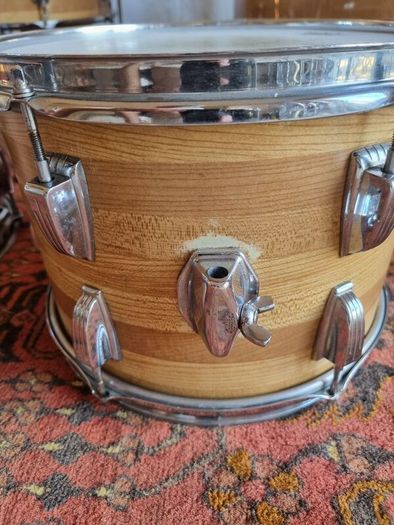 Ludwig 3 ply 70s Butcher Block and LM402 6.5 Supraphonic Snare - Blue Olive Drums Kit Led Zeppelin