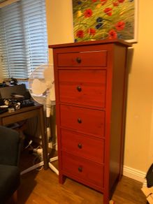 IKEA Hemnes 5 drawer dresser in rich red