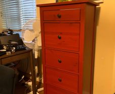 IKEA Hemnes 5 drawer dresser in rich red