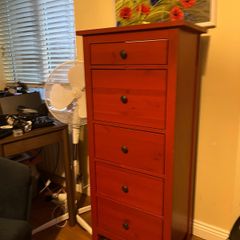 IKEA Hemnes 5 drawer dresser in rich red