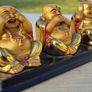 Three brass Buddha figurines Image 2
