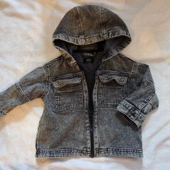 Next Boys/Girls Hooded Grey Denim Jacket (18-24 Months /92cm)