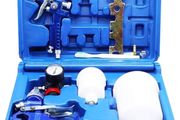 NEW SALE | 2 Set HVLP Paint Sprayer Set with 0.8MM &amp; 1.4MM Nozzle Professional Air Gravity Feed Spray Gun Kit with 125ML &amp; 600ML Cup &amp; Pressure Gauge for Painting Car Furniture