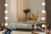 Hollywood Vanity Mirror with Bluetooth and USB Port, 3 Color Modes Adjustable Brightness Mirror, Rotation Lighted Vanity Mirror 15pcs LED Bulbs 10X Magnified Tabletop Makeup Mirror (FREE POSTAGE)