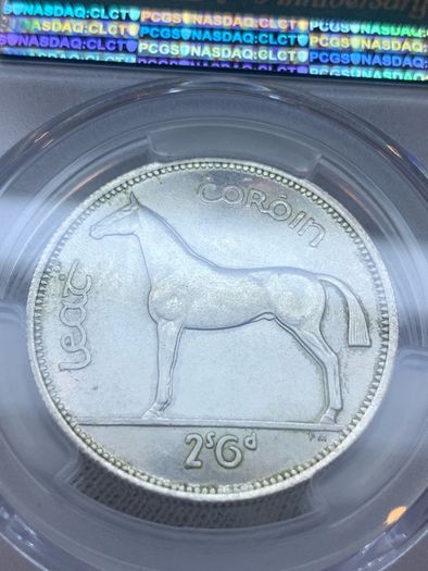 Ireland silver 1939 half crown graded by PCGS UNC details rare in uncirculated