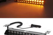 12 LED Car  Yellow Amber Orange Strobe Light Flash Warning Signal Beacon Police Fireman Emergency Windshield Trailer Vehicle Indicators Waterproof