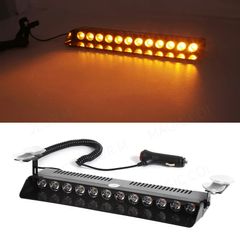 12 LED Car  Yellow Amber Orange Strobe Light Flash Warning Signal Beacon Police Fireman Emergency Windshield Trailer Vehicle Indicators Waterproof