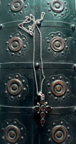 Sterling Silver Vintage Bohemian cross pendant and necklace