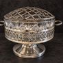 Vintage Glass Rose Bowl & Flower Arranger Image 2