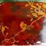 Antique   Wooden Box With Bird And Flowers Image 2