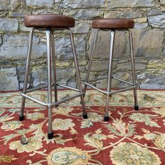 Pair of Industrial Style Bar Stools.