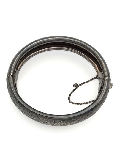 Rare Sterling Silver Chunky Chester Bangle, 1947