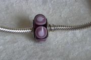 Pandora purple stepping stones murano glass charm very good condition hallmarked