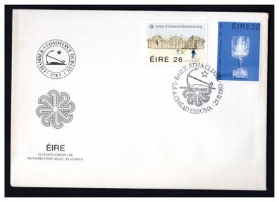 1983 Ireland Bicentenaries Dublin Chamber of Commerce and Bank of Ireland Commemorative Stamps P&T First Day Cover (FDC)