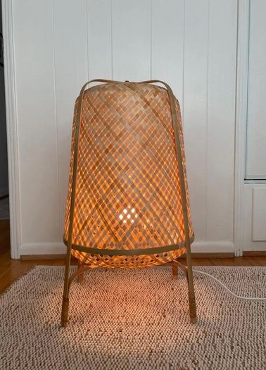Vintage ikea bamboo rattan lamp