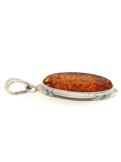 Vintage 925 Sterling Silver And Natural Baltic Amber Pendant