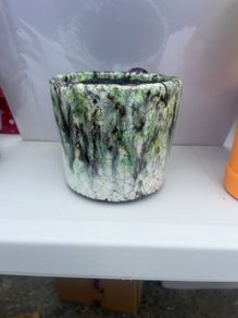 flower pot green marble style