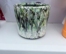 flower pot green marble style