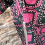 Vintage 1960s 1970s Dark Green & Pink abstract shift dress Dagger Collar size M/L  Postage included Image 8