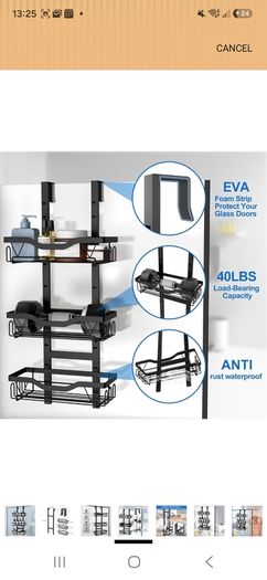 3 tier black over door Shower Caddy Organiser