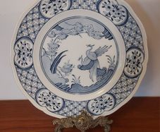 Fabulous Antique Blue and White 9 Inch Breakfast Plate By Furnivals Limited, in the Popular "Old Chelsea" Pattern Circa 1915+