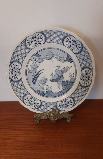 Fabulous Antique Blue and White 9 Inch Breakfast Plate By Furnivals Limited, in the Popular "Old Chelsea" Pattern Circa 1915+