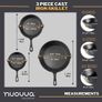 Pre-Seasoned Cast Iron Skillet Frying Pans Oven Safe Cookware for Indoor & Outdoor Use - Grill, StoveTop Image 3