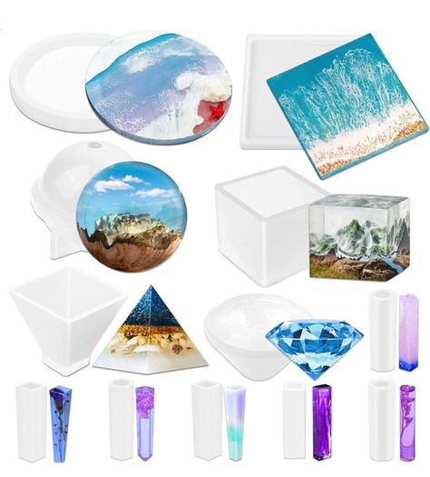 133 Pcs Resin Casting Molds and Tools Set, Jewelry Craft Moulds, Daohexi DIY Silicone Epoxy Resin Mold, for Resin Jewelry and Craft, Resin Craft Making Kit (FREE POSTAGE)