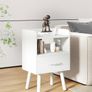 Bedside Table Set of 2, Nightstand, Side Table, Wooden Sofa End Table with Fabric Drawer, Open Shelf, Solid Wood Legs, 39x29x63 cm, for Bedroom, Living Room, White Image 2