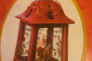 Christmas Lantern/Decoration is Merry Christmas with Robin .. Price Drop