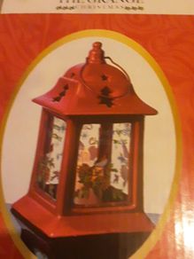 Christmas Lantern/Decoration is Merry Christmas with Robin .. Price Drop