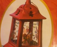 Christmas Lantern/Decoration is Merry Christmas with Robin .. Price Drop