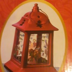 Christmas Lantern/Decoration is Merry Christmas with Robin .. Price Drop