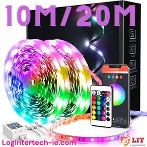 LED Strip Light 10M/20M Led Lights Smart Bluetooth App Control Music Sync Mode Flexible Led Lights for Bedroom Kitchen Gaming Room 10 Meters Roll(Energy Class A++)