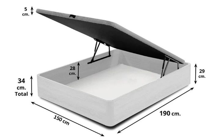 White Ottoman Storage Bed - King