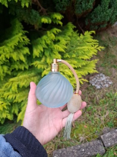 Vintage light blue perfume bottle postage possible