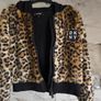 Dkny girls jumper fur hoodie jacket coat leopard crop 5 -6 + pink raincoat bundle Image 2
