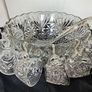 Vintage Glass Punch Bowl Set Image 4