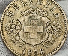 Swiss 1858 20 Rappen