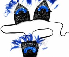 Burlesque Showgirl Carnival Vintage Two Piece