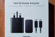 Original Samsung 45W USB C Mains Charger with 5 Amp Type C Cable Black UK Plug/ New Fast Charger