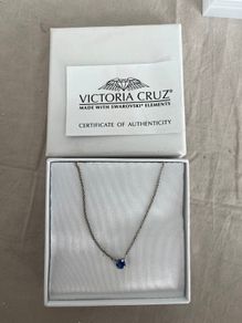 Silver Chain With Small Blue Stone